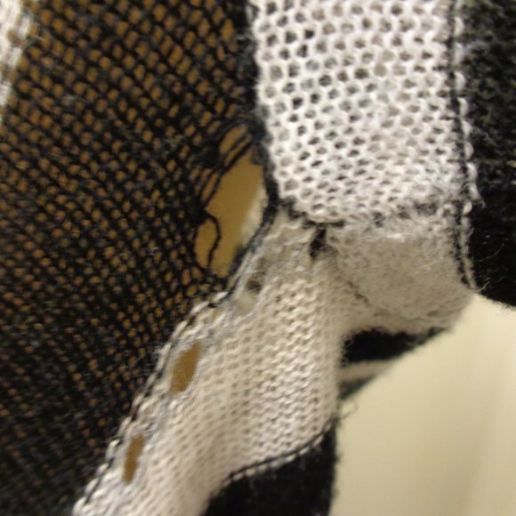 BCBGENERATION Black and White Striped Cardi-Wrap Cardigan - Picture 8 of 8